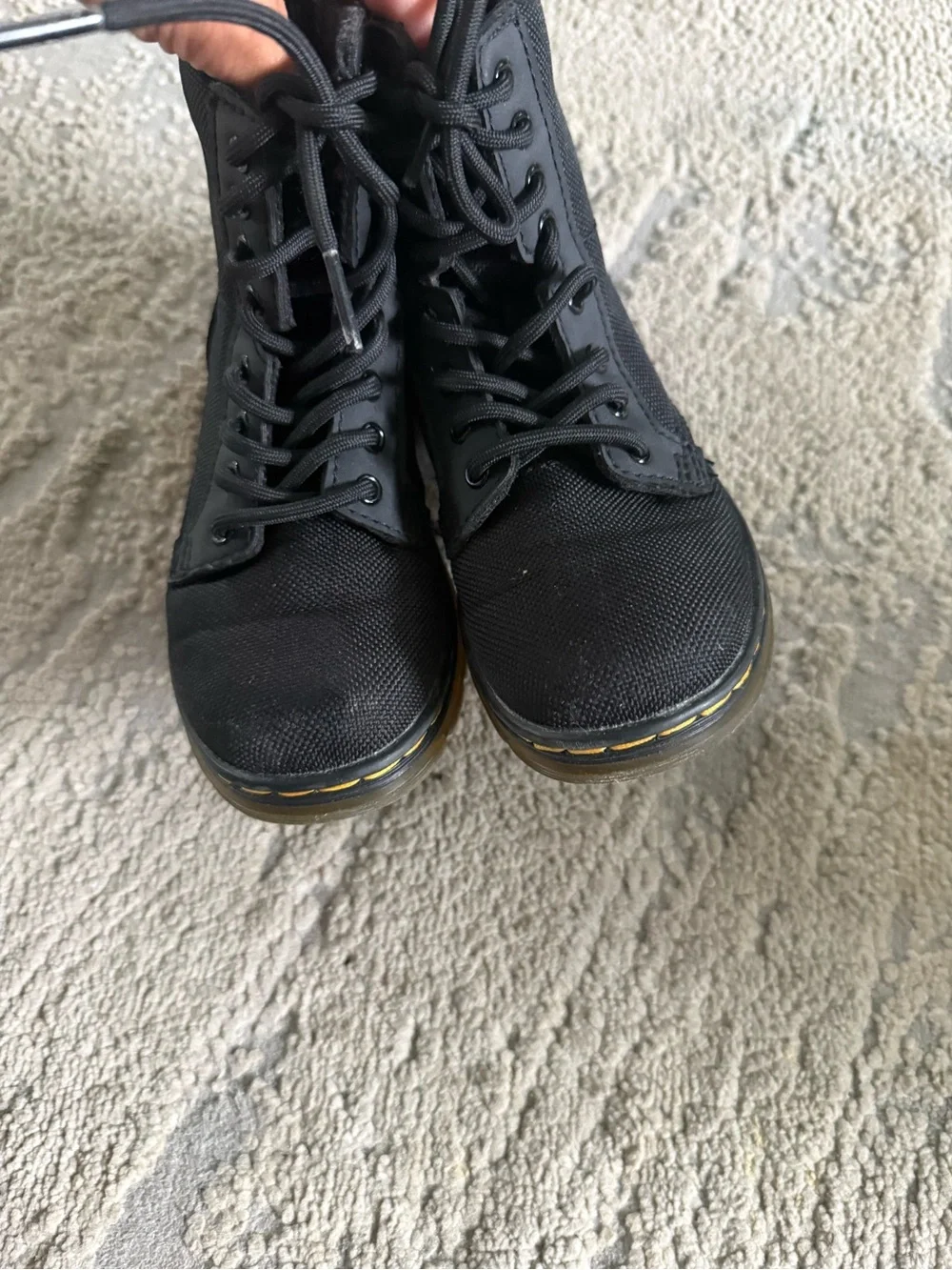 Dr. Martens Black Canvas Combs J Lace Up Boots size zip 11